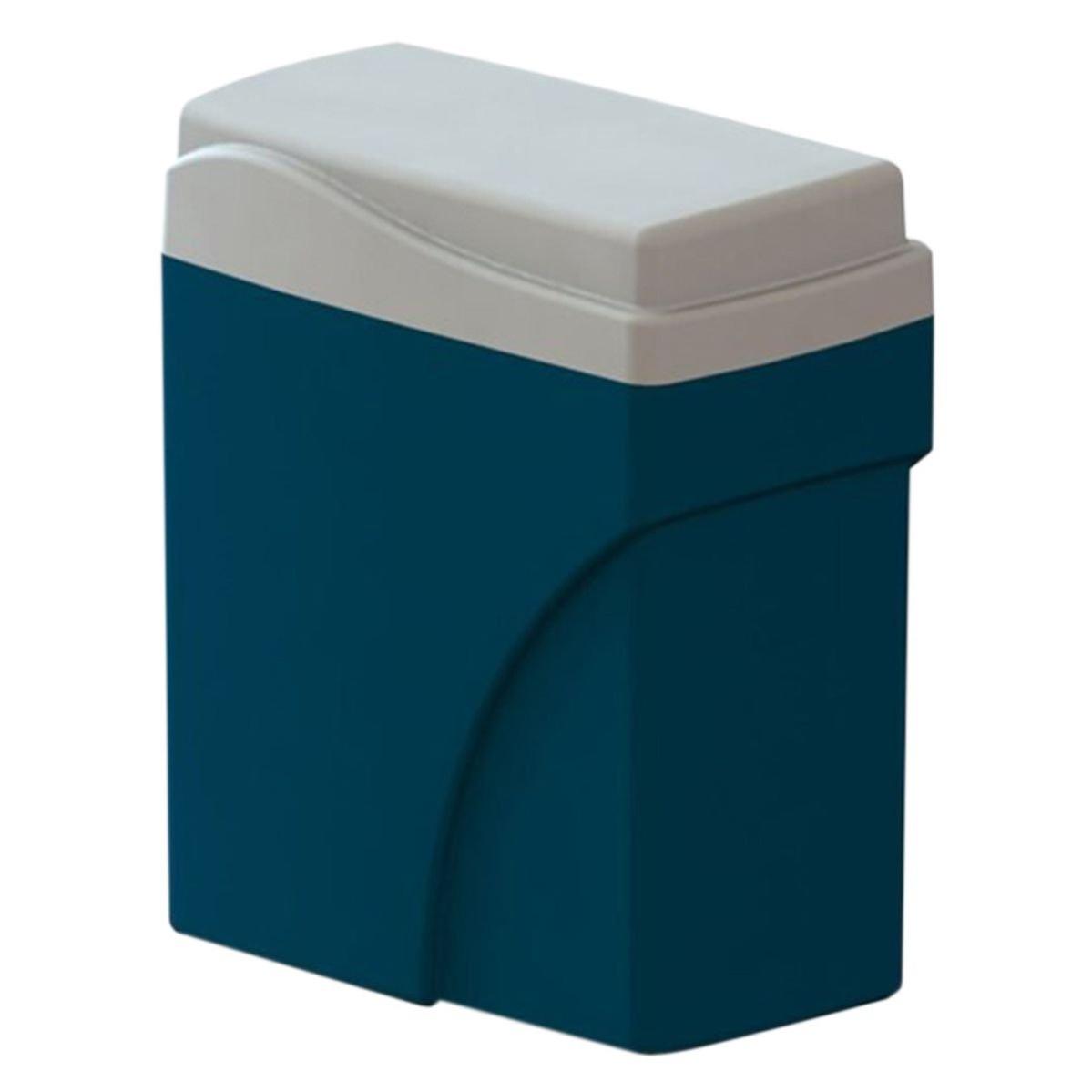 Calmag Calsoft compact water softener with a blue body and white lid